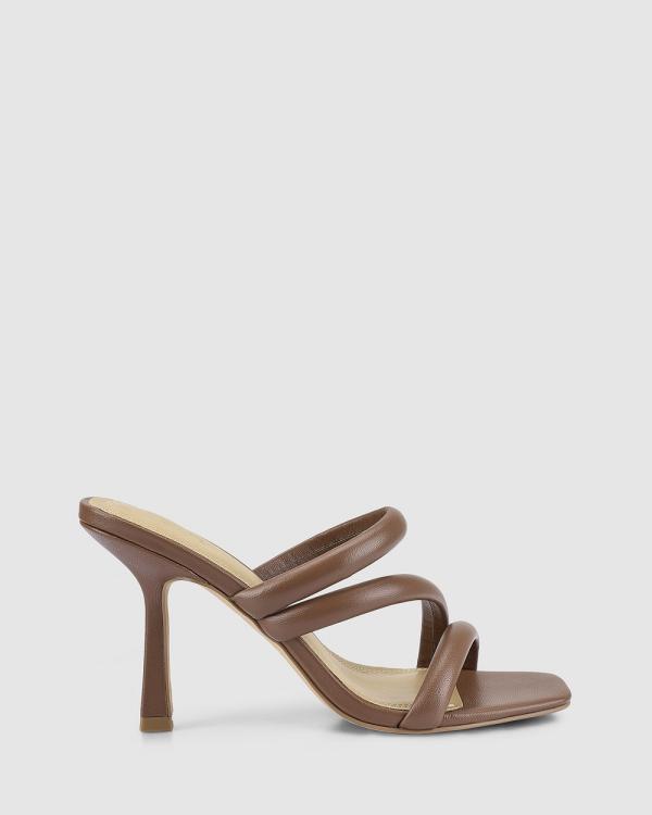 Siren - Spence Heeled Sandals - Mid-low heels (Cinnamon Leather) Spence Heeled Sandals