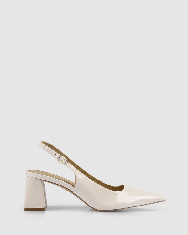 Siren - Yarra Pointed Toe Slingbacks - Heels (Chalk Patent Leather) Yarra Pointed Toe Slingbacks