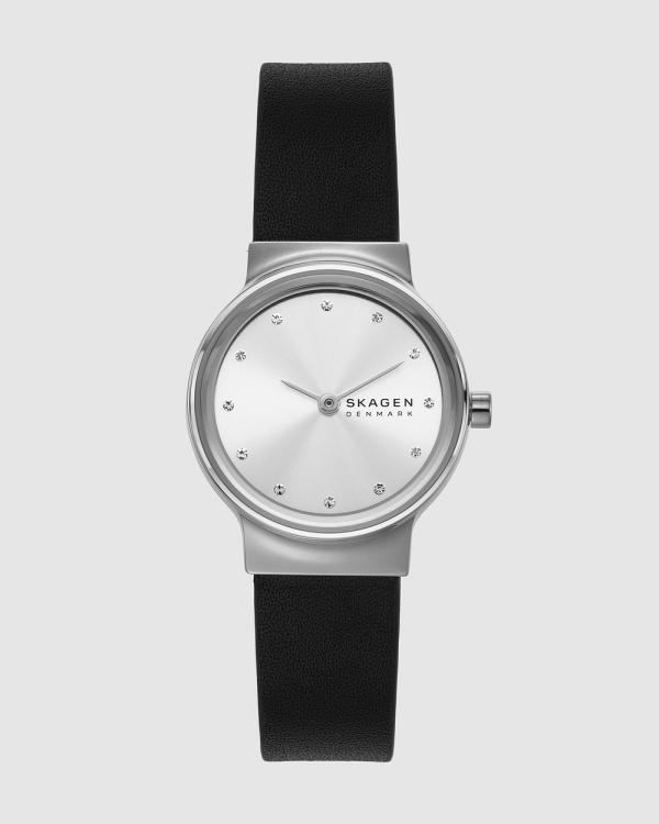 Skagen - Freja Lille Black Analogue Watch - Watches (Silver) Freja Lille Black Analogue Watch