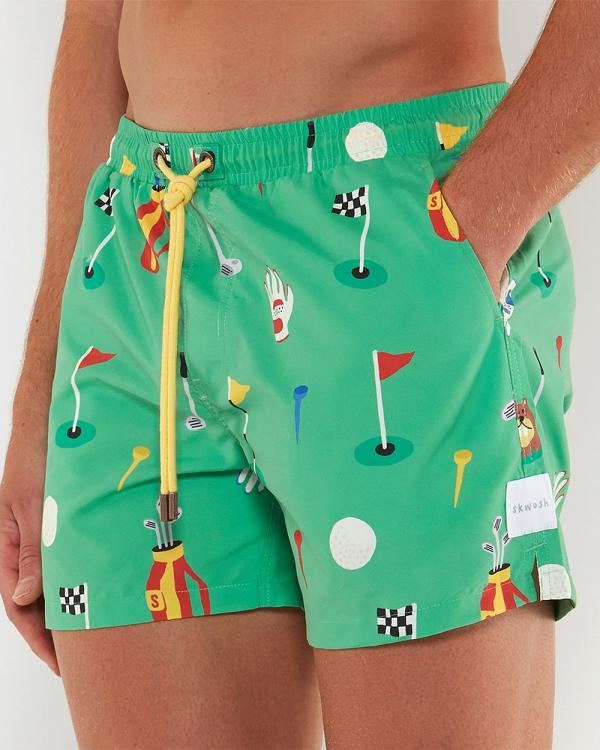Skwosh - In The Hole Swim Shorts - Swimwear (Green) In The Hole Swim Shorts