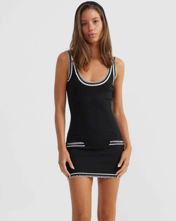 SNDYS - Beverly Mini Dress - Bodycon Dresses (Black & White) Beverly Mini Dress