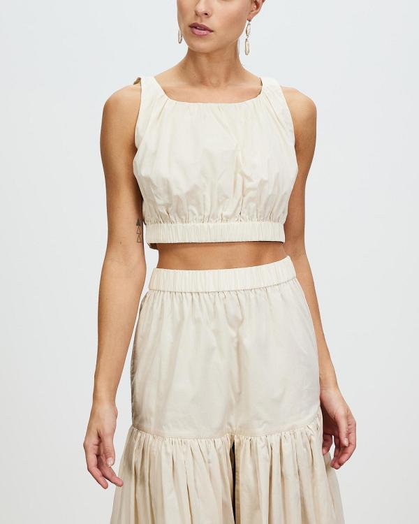 Sofia Irina - Elasticated Crop Top - Tops (Butter) Elasticated Crop Top