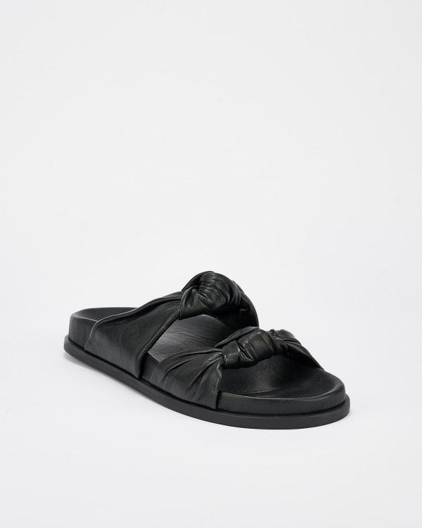 Sol Sana - Memphis Footbed Black Leather - Sandals (Black) Memphis Footbed Black Leather