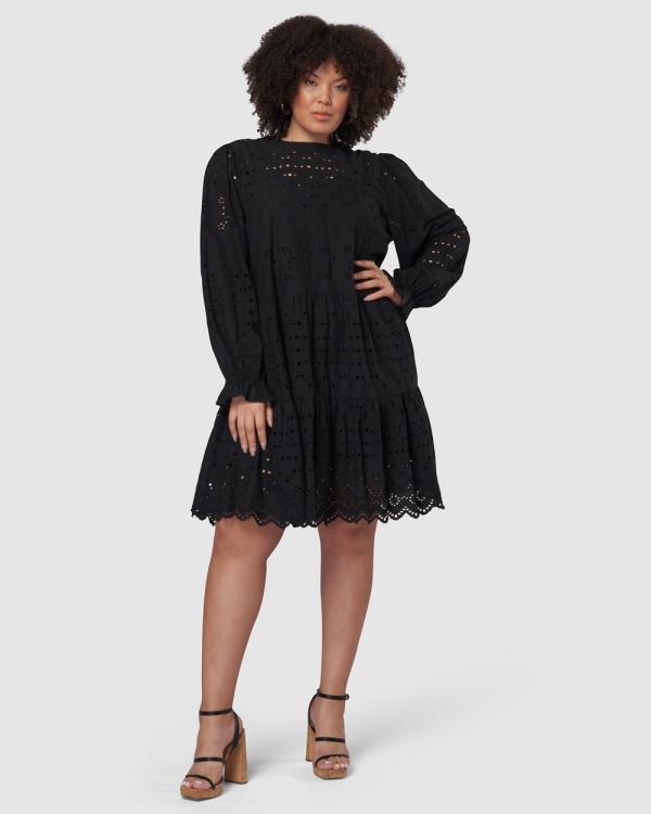 Something 4 Olivia - Billie Broderie Mini Dress - Dresses (BLACK) Billie Broderie Mini Dress