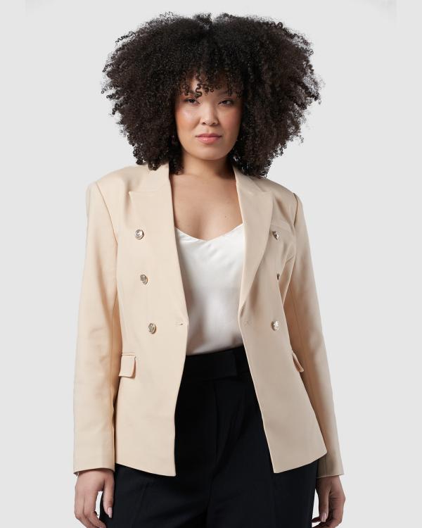 Something 4 Olivia - Madeleine Button Blazer - Suits & Blazers (Neutrals) Madeleine Button Blazer