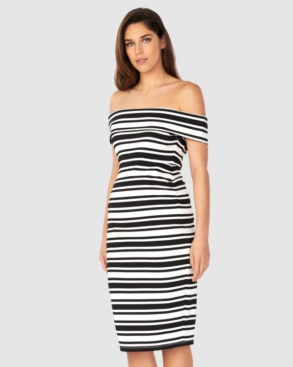 Soon Maternity - Claire Off Shoulder Dress - Bodycon Dresses (STRIPE) Claire Off-Shoulder Dress