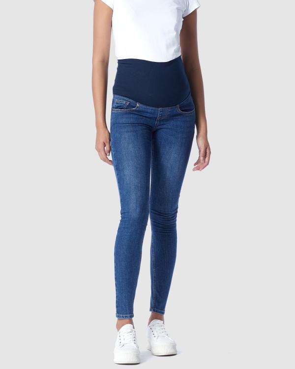 Soon Maternity - Heaven Overbelly Skinny Jeans - High-Waisted (BLUE) Heaven Overbelly Skinny Jeans