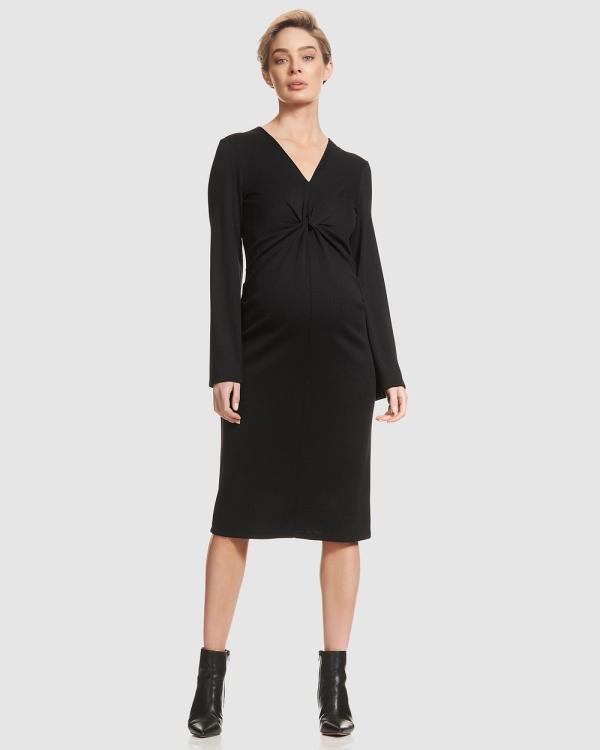 Soon Maternity - Skylar Twist Dress - Dresses (Black) Skylar Twist Dress