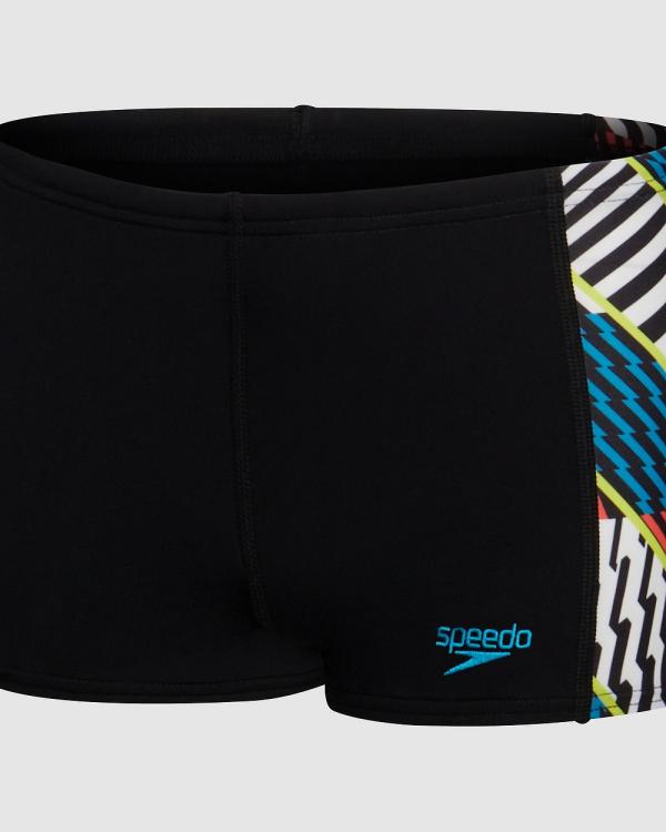 Speedo - Boys Digital Panel Aquashort - Swimwear (BLACK) Boys Digital Panel Aquashort