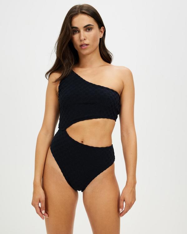 Speedo - Terry Asymmetrical Cut Out One Piece - One-Piece / Swimsuit (Anthracite) Terry Asymmetrical Cut Out One Piece