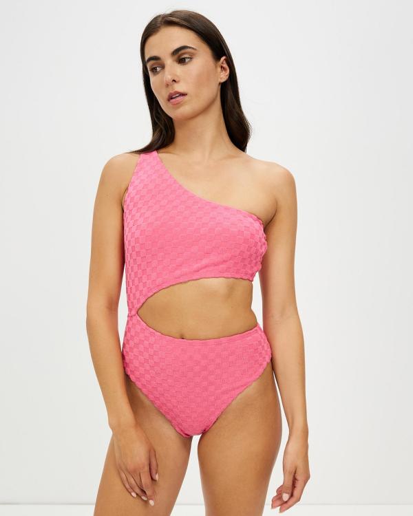 Speedo - Terry Asymmetrical Cut Out One Piece - One-Piece / Swimsuit (Fandango Pink) Terry Asymmetrical Cut Out One Piece