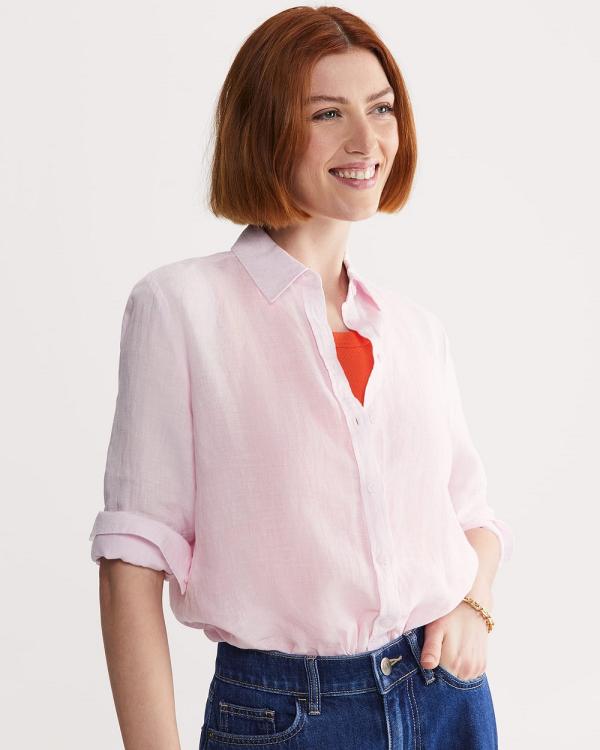Sportscraft - Dahlia Linen Shirt - Tops (pink) Dahlia Linen Shirt