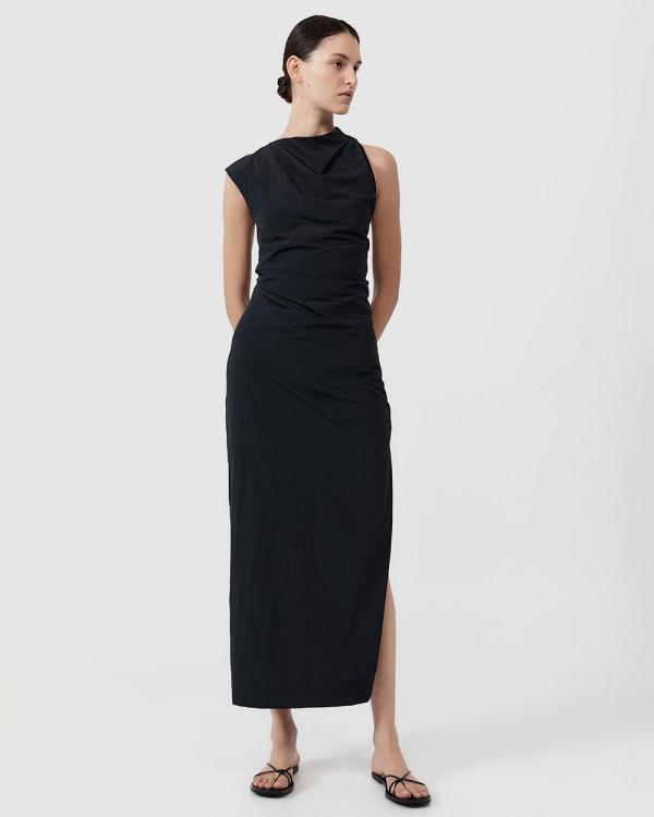 St. Agni - Asymmetrical Tuck Dress - Dresses (Black) Asymmetrical Tuck Dress