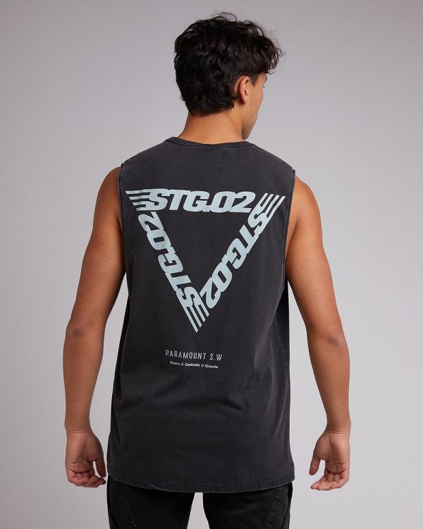 St Goliath - Prism Muscle Tank - T-Shirts & Singlets (Washed Black) Prism Muscle Tank