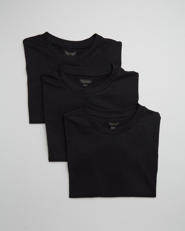 Staple Superior - 3 Pack Organic Regular Fit Tee - T-Shirts & Singlets (Black) 3-Pack Organic Regular Fit Tee