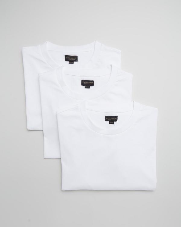 Staple Superior - 3 Pack Organic Regular Fit Tee - T-Shirts & Singlets (White) 3-Pack Organic Regular Fit Tee