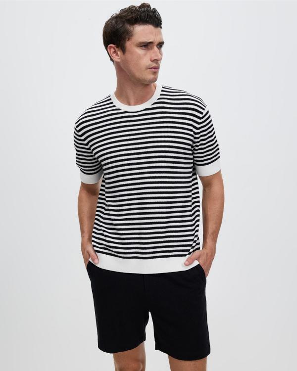 Staple Superior - Conrad Knit - T-Shirts & Singlets (Black & White Stripe) Conrad Knit
