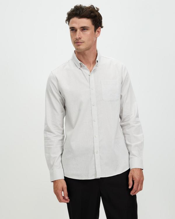 Staple Superior - Hamilton Linen Blend LS Shirt - Casual shirts (Grey) Hamilton Linen Blend LS Shirt