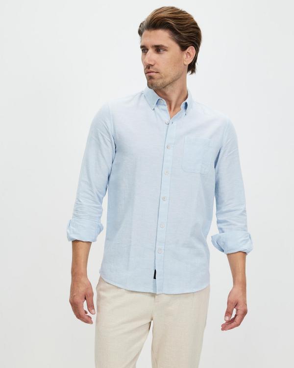Staple Superior - Hamilton Linen Blend LS Shirt - Shirts & Polos (Pale Blue) Hamilton Linen Blend LS Shirt