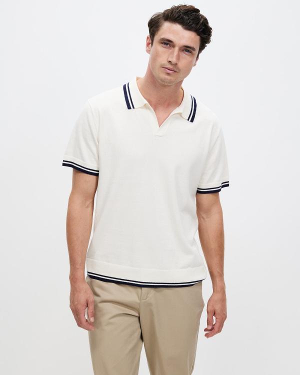 Staple Superior - Mitch Polo Knit - Shirts & Polos (Cream) Mitch Polo Knit