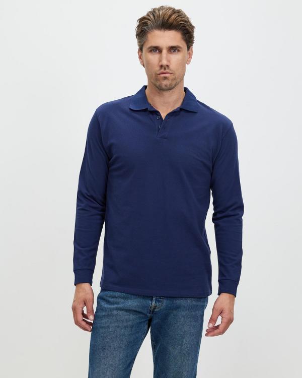 Staple Superior - Mulligan Long Sleeve Polo - Shirts & Polos (Navy) Mulligan Long Sleeve Polo