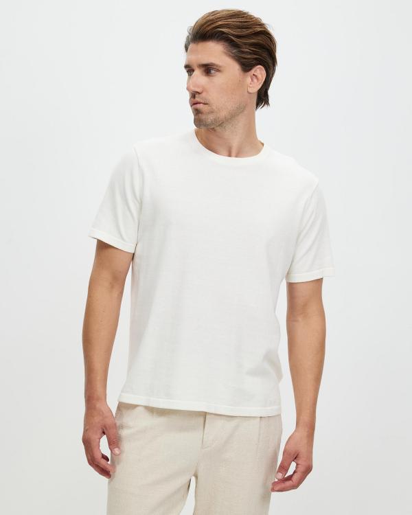 Staple Superior - Puglia Knitted T Shirt - T-Shirts & Singlets (White) Puglia Knitted T-Shirt