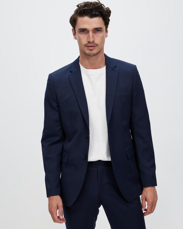 Staple Superior - Slim Fit Suit Jacket - Blazers (Navy) Slim Fit Suit Jacket