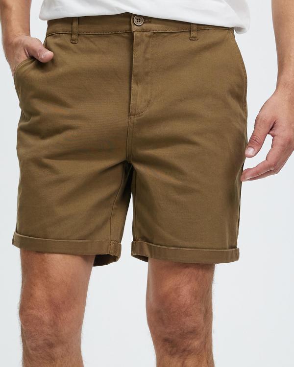 Staple Superior - Staple Stretch Chino Shorts - Chino Shorts (Tan) Staple Stretch Chino Shorts