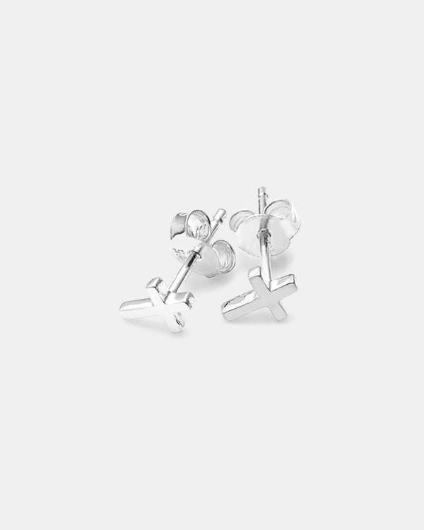 Stolen Girlfriends Club - Tiny Stolen Cross Earrings - Jewellery (Sterling Silver) Tiny Stolen Cross Earrings