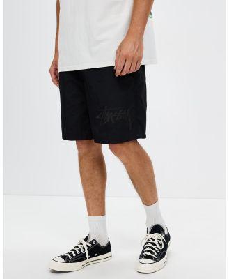 Stussy - Big Stock Nylon Shorts - Shorts (Black) Big Stock Nylon Shorts