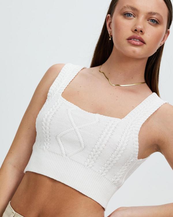 Style Addict - Luca Knit Crop - Cropped tops (White) Luca Knit Crop