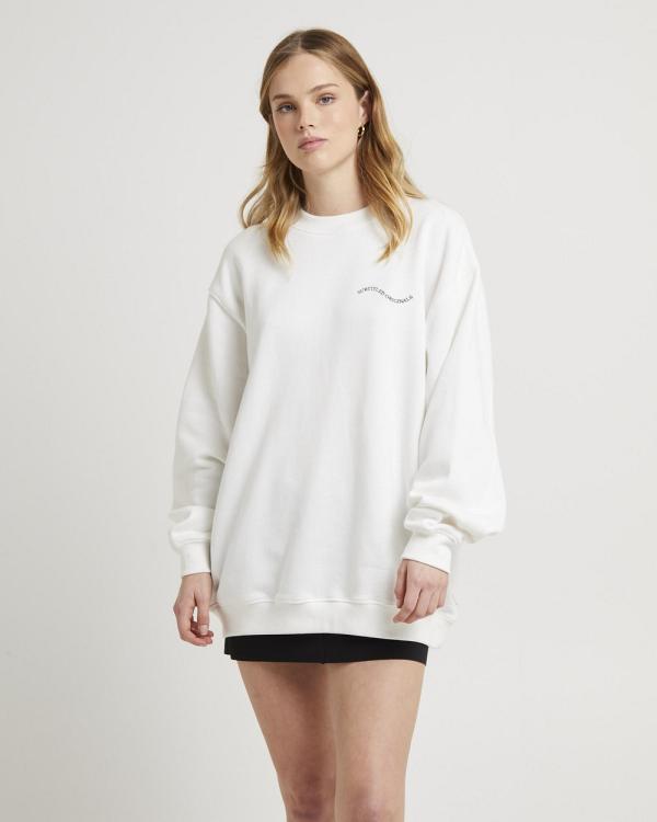 Subtitled - Oversized Wave Origin Fleece Jumper - Jumpers & Cardigans (WHITE) Oversized Wave Origin Fleece Jumper