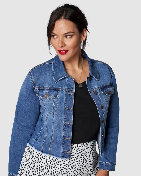 Sunday In The City - Chatterbox Crop Denim Jacket - Denim jacket (BLUE) Chatterbox Crop Denim Jacket