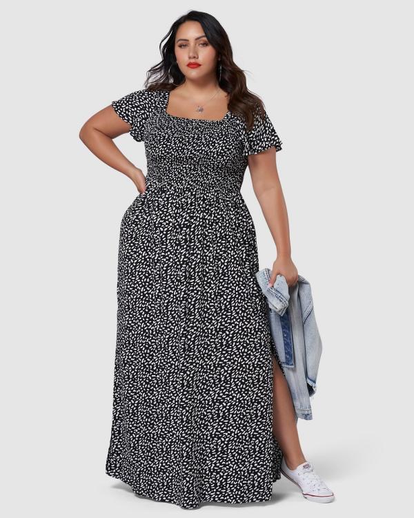 Sunday In The City - Getting Down Print Maxi Dress - Printed Dresses (black) Getting Down Print Maxi Dress