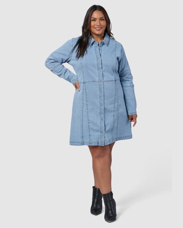 Sunday In The City - In My Head Denim Mini Dress - Dresses (Blue) In My Head Denim Mini Dress