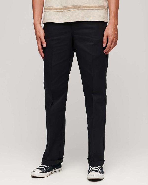 Superdry - Straight Chino Trousers - Pants (Black) Straight Chino Trousers