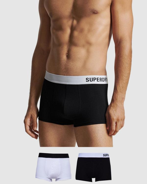 Superdry - Trunk Offset Double Pack  - Underwear & Socks (Black/Optic) Trunk Offset Double Pack