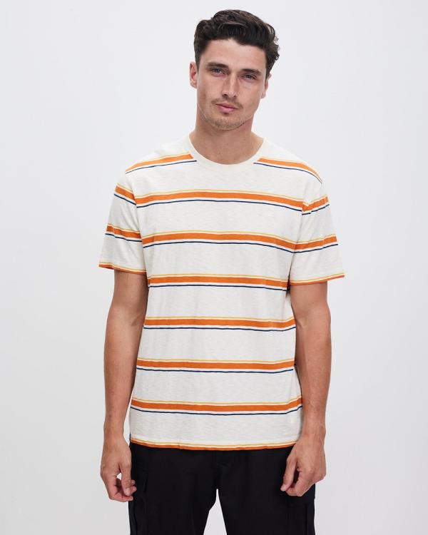 Superdry - Vintage Textured Stripe Tee - T-Shirts & Singlets (Off White Stripe) Vintage Textured Stripe Tee
