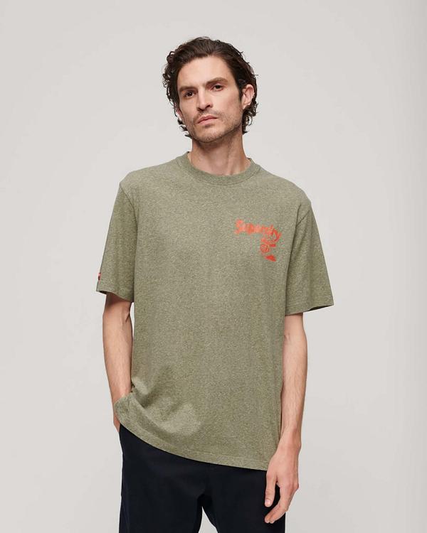 Superdry - Workwear Trade Graphic T shirt - T-Shirts & Singlets (Hushed Olive Grit) Workwear Trade Graphic T-shirt