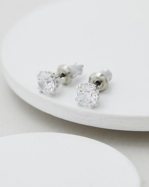 Swarovski - Constella stud earrings, Round cut, White, Rhodium plated - Jewellery (White & Rhodium Plated) Constella stud earrings, Round cut, White, Rhodium plated