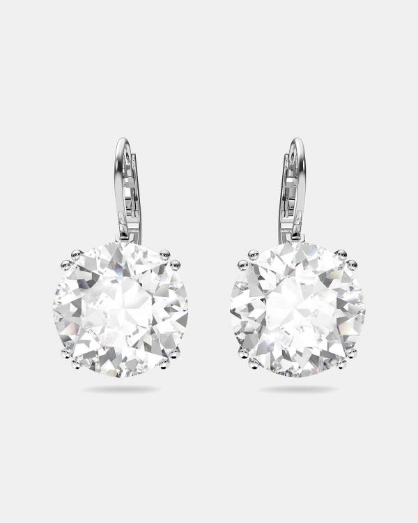 Swarovski - Millenia drop earrings, Round cut, White, Rhodium plated - Jewellery (White & Rhodium Plated) Millenia drop earrings, Round cut, White, Rhodium plated