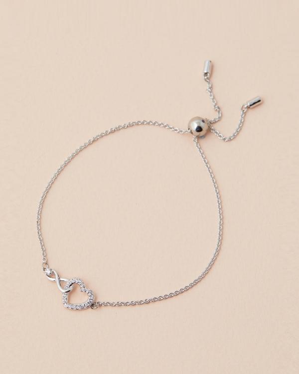 Swarovski - Swarovski Infinity bracelet, Infinity and heart, White, Rhodium plated - Jewellery (Silver) Swarovski Infinity bracelet, Infinity and heart, White, Rhodium plated