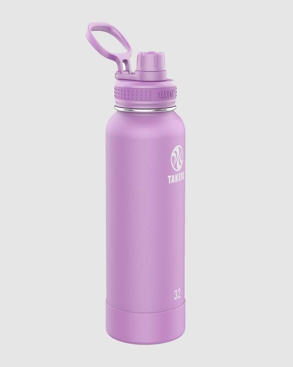 TAKEYA - Actives Insulated Steel Bottle Lilac 950ml Spout Lid - Water Bottles (N/A) Actives Insulated Steel Bottle Lilac 950ml Spout Lid