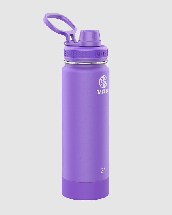 TAKEYA - Actives Insulated Steel Bottle Purple 700Ml Spout Lid - Water Bottles (N/A) Actives Insulated Steel Bottle Purple 700Ml Spout Lid