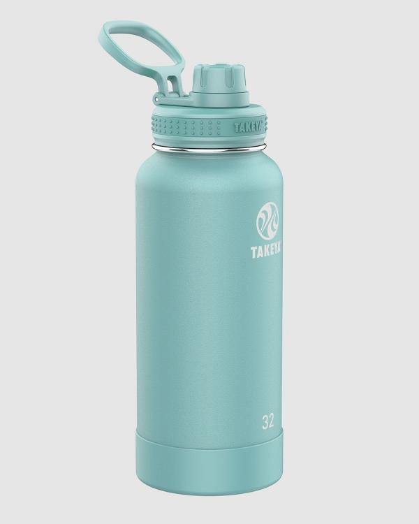 TAKEYA - Actives Insulated Steel Bottle Sage 950Ml Spout Lid - Water Bottles (N/A) Actives Insulated Steel Bottle Sage 950Ml Spout Lid