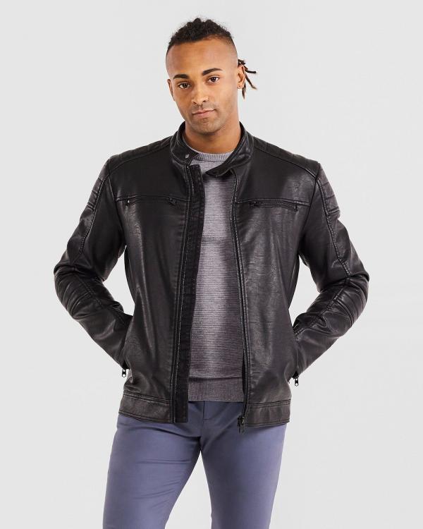 Tarocash - Banco Biker Jacket - Coats & Jackets (BLACK) Banco Biker Jacket