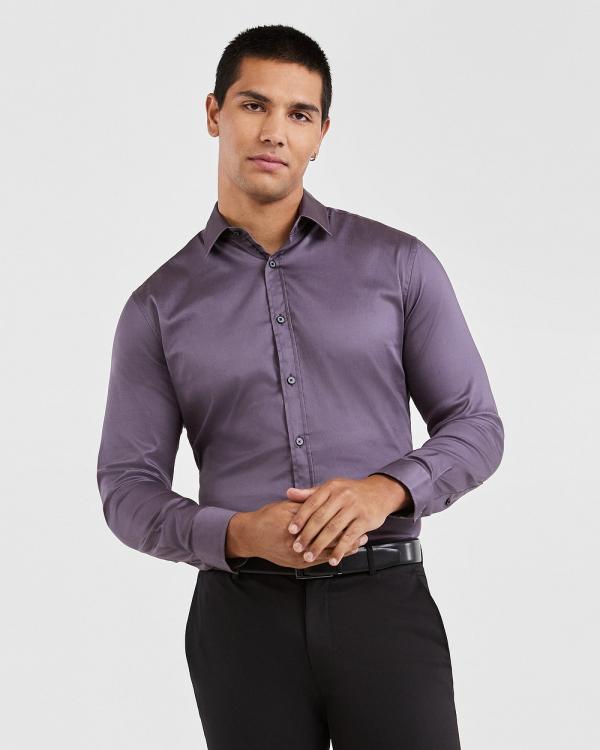 Tarocash - Gallagher Slim Stretch Shirt - Shirts & Polos (PURPLE) Gallagher Slim Stretch Shirt