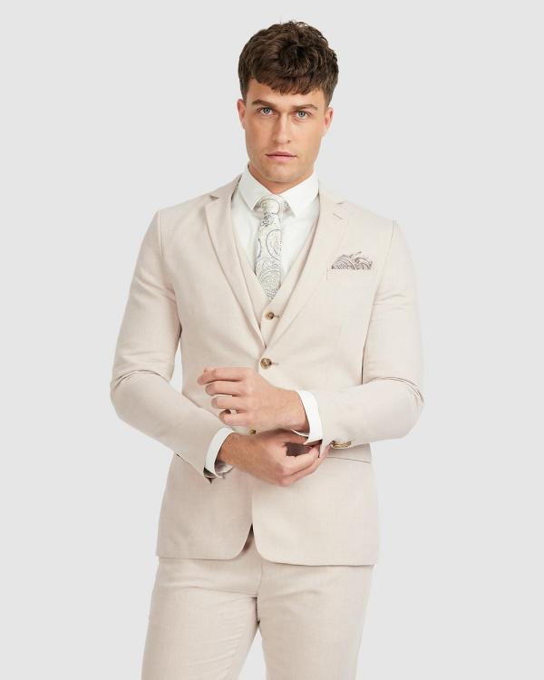 Tarocash - Jae Slim Linen Suit Jacket - Suits & Blazers (NATURAL) Jae Slim Linen Suit Jacket