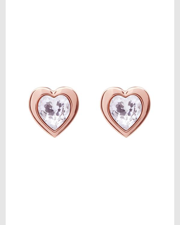 Ted Baker - Han Crystal Heart Earring - Jewellery (ROSEGOLD) Han Crystal Heart Earring