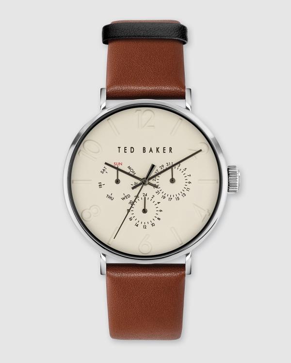 Ted Baker - Phylipa Gents   White & Brown - Watches (Cream) Phylipa Gents - White & Brown